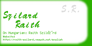 szilard raith business card